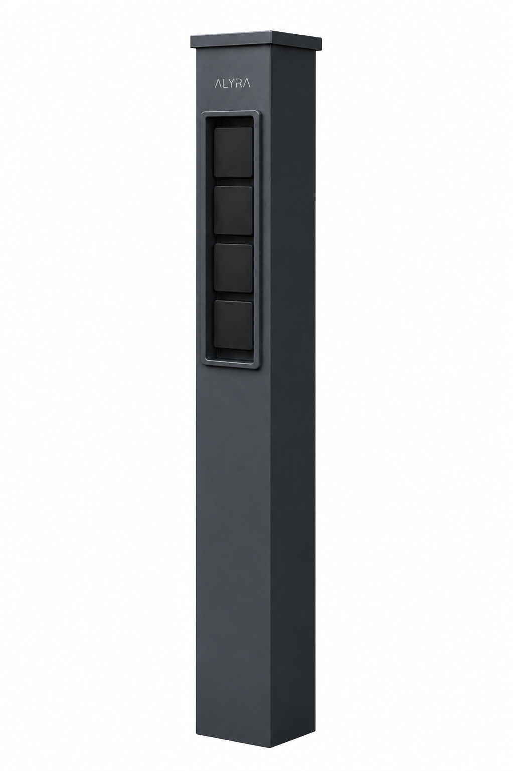 ALYRA E4 – Gartensäule mit 4 Steckdosen aus Aluminium